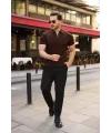 Erkek Fermuarlı Yakalı Kısa Kollu Tshirt