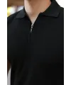 Erkek Fermuarlı Yakalı Kısa Kollu Tshirt