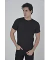 Erkek File Cepli Slim Fit T-shirt - Siyah