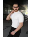 Erkek Fitilli Bisiklet Yaka Kısa Kollu Tişört