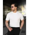Erkek Fitilli Bisiklet Yaka Kısa Kollu Tişört