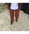 Erkek Fitilli Kadife Cepli Buggy Pantolon Oversize Rahat Kalıp - Kahverengi