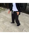 Erkek Fitilli Kadife Cepli Buggy Pantolon Oversize Rahat Kalıp - Siyah