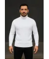 Erkek Fitilli Triko Kazak 3lÜ Set Beyaz Bordo Siyah Regular Balıkcı Yaka Tam Boğazlı Triko Seti Modeli Kazak