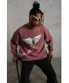Erkek Güvercin Baskılı Sweatshirt - Gül Kurusu