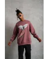 Erkek Güvercin Baskılı Sweatshirt - Gül Kurusu