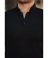 Erkek Hakim Yaka Dokuma Pamuklu Kumaş Kısa Kollu T-shirt