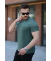Erkek Hakim Yakalı Kısa Kollu Pamuklu T-shirt