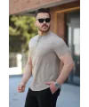 Erkek Hakim Yakalı Kısa Kollu Pamuklu T-shirt