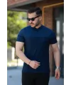 Erkek Hakim Yakalı Kısa Kollu Pamuklu T-shirt