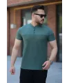 Erkek Hakim Yakalı Kısa Kollu Pamuklu T-shirt