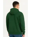 Erkek Kapüşonlu Hoodie Cepli Çıtçıtlı 3 İplik Pamuklu Sweatshirt - Haki