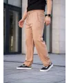 Erkek Keten Cepli Çıma Dikişli Jogger Buggy Pantalon Rahat Kalıp - Kahverengi