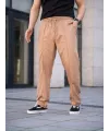 Erkek Keten Cepli Çıma Dikişli Jogger Buggy Pantalon Rahat Kalıp - Kahverengi