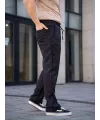 Erkek Keten Cepli Çıma Dikişli Jogger Buggy Pantalon Rahat Kalıp - Siyah