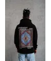 Erkek Kilim Desen Kapüşonlu - Siyah