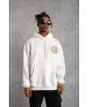 Erkek Kilim Desen Kapüşonlu Sweat- Beyaz