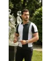 Erkek Kısa Kollu Polo Yakalı Blok Desenli Triko Bluz