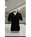 Erkek Kısa Kollu Yakalı çizgi Desenli Triko Bluz