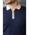 Erkek Kol Ve Yaka Detaylı Uzun Kollu Triko
