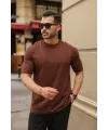 Erkek Kolları Dar Kesim Rahat Kalıp Basic Tişört