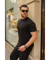 Erkek Kolları Dar Kesim Rahat Kalıp Basic Tişört