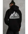 Erkek Nihilist Penguen Temalı Oversize Kapüşonlu Sweatshirt - Siyah