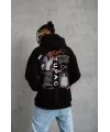 Erkek Ön Arka Baskılı Kapşonlu Sweat - Siyah