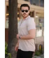 Erkek Ottoman Kumaş Apaj Yaka Kısa Kollu Gömlek