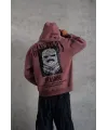 Erkek Paradise Baskılı Kapüşonlu Sweat - Gül Kurusu