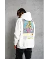 Erkek Patel Six Baskılı Kapüşonlu Sweat - Beyaz