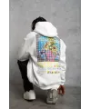Erkek Patel Six Baskılı Kapüşonlu Sweat - Beyaz