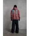 Erkek Patel Six Baskılı Kapüşonlu Sweat - Gül Kurusu
