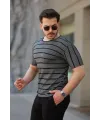 Erkek Petek Desenli Kısa Kollu T-shirt