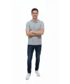 Erkek Pike Kumaş Düğmeli Yaka Regular Fit Günlük Kısa Kol Tişört T-shirt - Gri