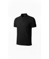 Erkek Pike Kumaş Düğmeli Yaka Regular Fit Günlük Kısa Kol Tişört T-shirt - Siyah