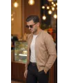 Erkek Scuba Süet Kumaş Bomber Hırka
