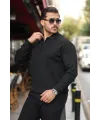 Erkek Selanik örme Yakalı Uzun Kollu Triko