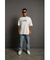Erkek Sırt Baskılı T-shirt - Beyaz