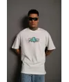 Erkek Sırt Baskılı T-shirt - Beyaz