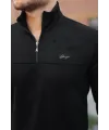 Erkek Süet Yarım Fermuar Dik Yaka Sweat