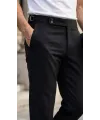 Erkek Toka Detaylı Oldmoney Kumaş Pantolon