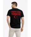Erkek TÜRKİYE Ay Yıldız Baskılı Taraftar Forma T-Shirt - Siyah
