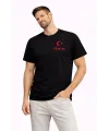 Erkek TÜRKİYE Ay Yıldız Baskılı Taraftar Forma T-Shirt - Siyah