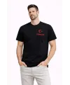 Erkek TÜRKİYE Ay Yıldız Baskılı Taraftar Forma T-Shirt - Siyah
