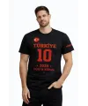 Erkek TÜRKİYE Baskılı Tişört 2026 Dünya Kupası Taraftar Forma T-Shirt - Siyah