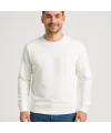 Erkek Üç İplik Düz Bisiklet Yaka SweatShirt - Beyaz