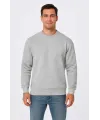 Erkek Üç İplik Düz Bisiklet Yaka SweatShirt - Gri