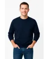 Erkek Üç İplik Düz Bisiklet Yaka SweatShirt - Lacivert