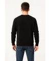 Erkek Üç İplik Düz Bisiklet Yaka SweatShirt - Siyah